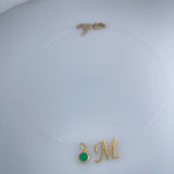 قلادة حرف أو اسم مع حجر الميلاد